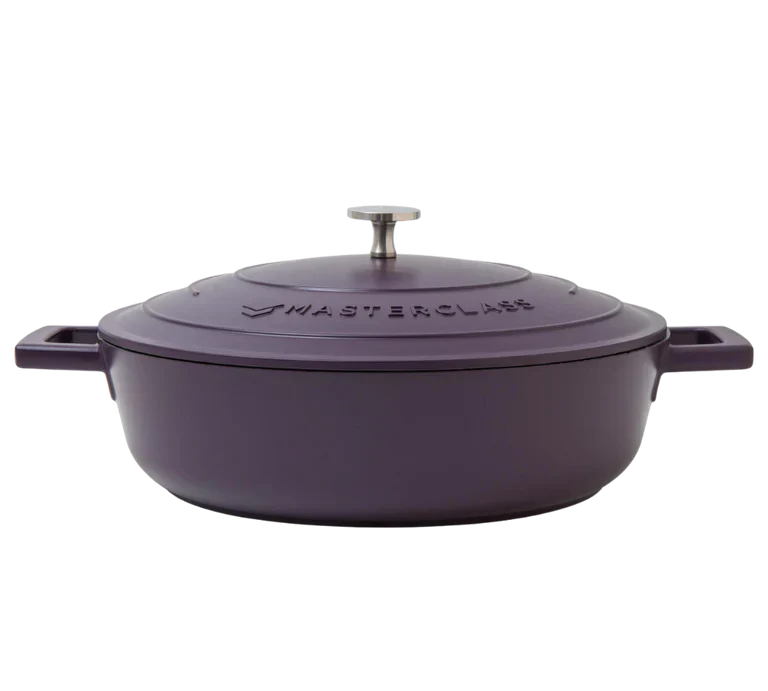 Støbt aluminiums sautergryde m/låg, lilla - 4L